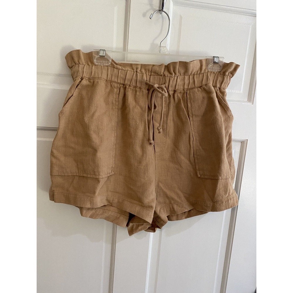Blank NYC Paper bag Tan High Waist Shorts NWT Size Large